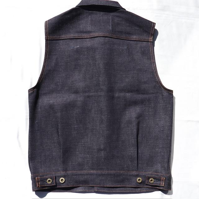 Mサイズ Red Tail レッドテイル デニムベスト Cross Denim Vest 4th インディゴ VISE｜flashcadillackustom｜05