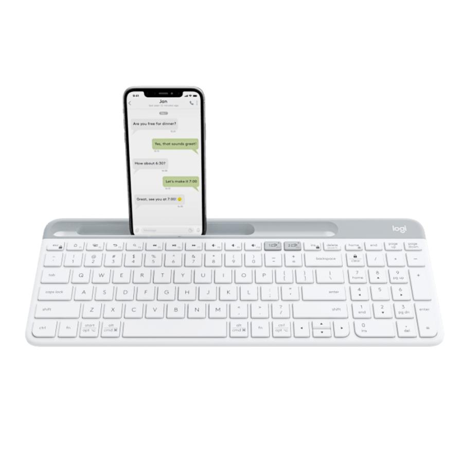 ワイヤレスキーボード K580 英語配列 フルサイズ Logitech ロジテック 2.4GHz/Bluetooth両対応 スタンド機能  スリムデザイン 並行輸入品 ホワイト K580WH ◆宅 :0097855152237:風見鶏 - 通販 - Yahoo!ショッピング