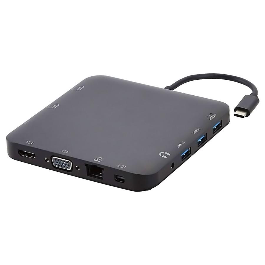 USB Type-Cドッキング ハブ スクエア 黒 Amazon Basics USB3.1-C - USB3.1-A 3ポート Mini DisplayPort HDMI VGA LAN等 アルミ製 ブラック B081TD8487 ◆宅 | amazon