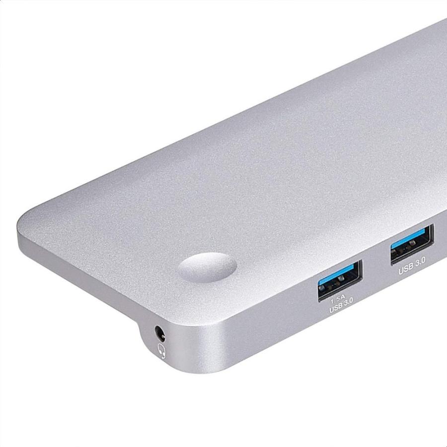 Type-Cドッキングステーション Amazonベーシック USB3.1-A 3ポート DisplayPort HDMI VGA オーディオ LAN Type-C(PD100W) 等 アルミ製 グレー B081TDGR1X ◆宅 | amazon | 02