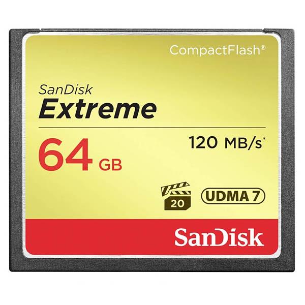 64GB SanDisk/サンディスク コンパクトフラッシュ Extreme 最大R:120MB/s W:80MB/s UDMA7対応 海外リテール SDCFXSB-064G-G46 ◆メ | SanDisk
