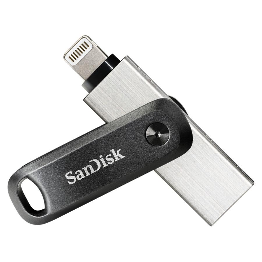 128GB USBメモリ iXpand Flash Drive Go SanDisk サンディスク iPhone iPad/PC用 Lightning + USB-A 回転式 海外リテール SDIX60N-128G-GN6NE ◆メ｜flashmemory