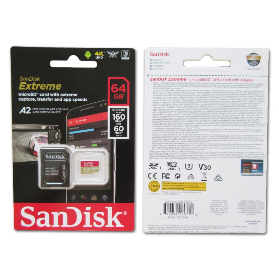 64gb Microsdxcカード マイクロsd Sandisk サンディスク Extreme Uhs I U3 V30 R 160mb S W 60mb S 海外リテール Sdsqxa2 064g Gn6ma メ 風見鶏 通販 Paypayモール