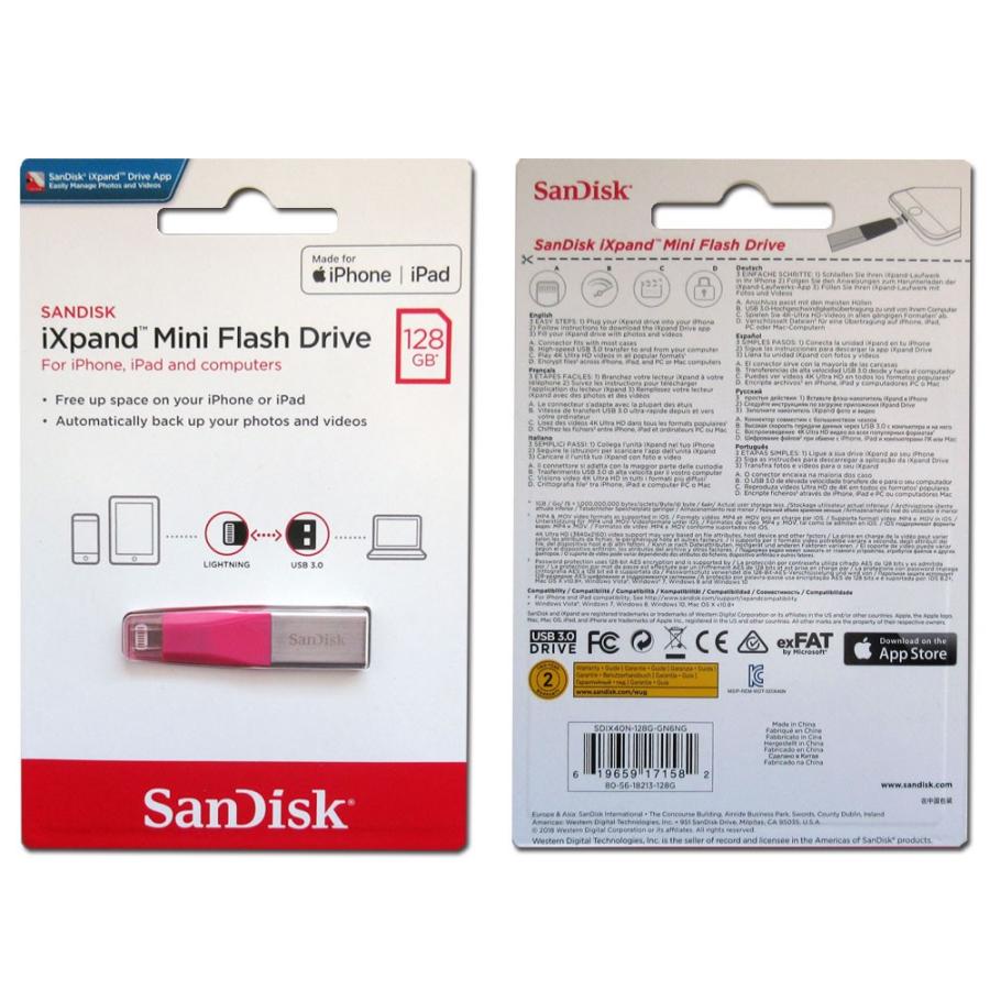 128gb Usbメモリ Ixpand Mini Sandisk サンディスク Iphone Ipad Pc用 Lightning Usb A ストレートタイプ ピンク 海外リテール Sdix40n 128g Gn6ng メ 風見鶏 通販 Paypayモール