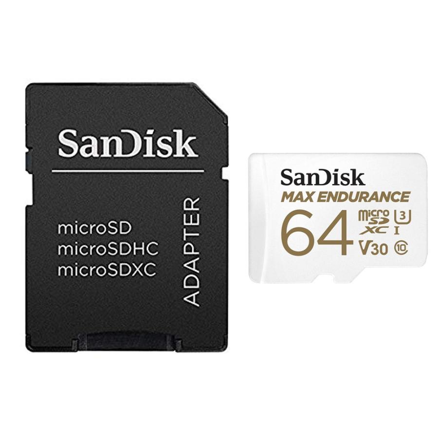 64GB microSDXC マイクロSD SanDisk サンディスク MAX Endurance 連続録画3万時間 UHS-1 U3 V30 R:100MB/s W:40MB/s 海外リテール SDSQQVR-064G-GN6IA ◆メ | SanDisk