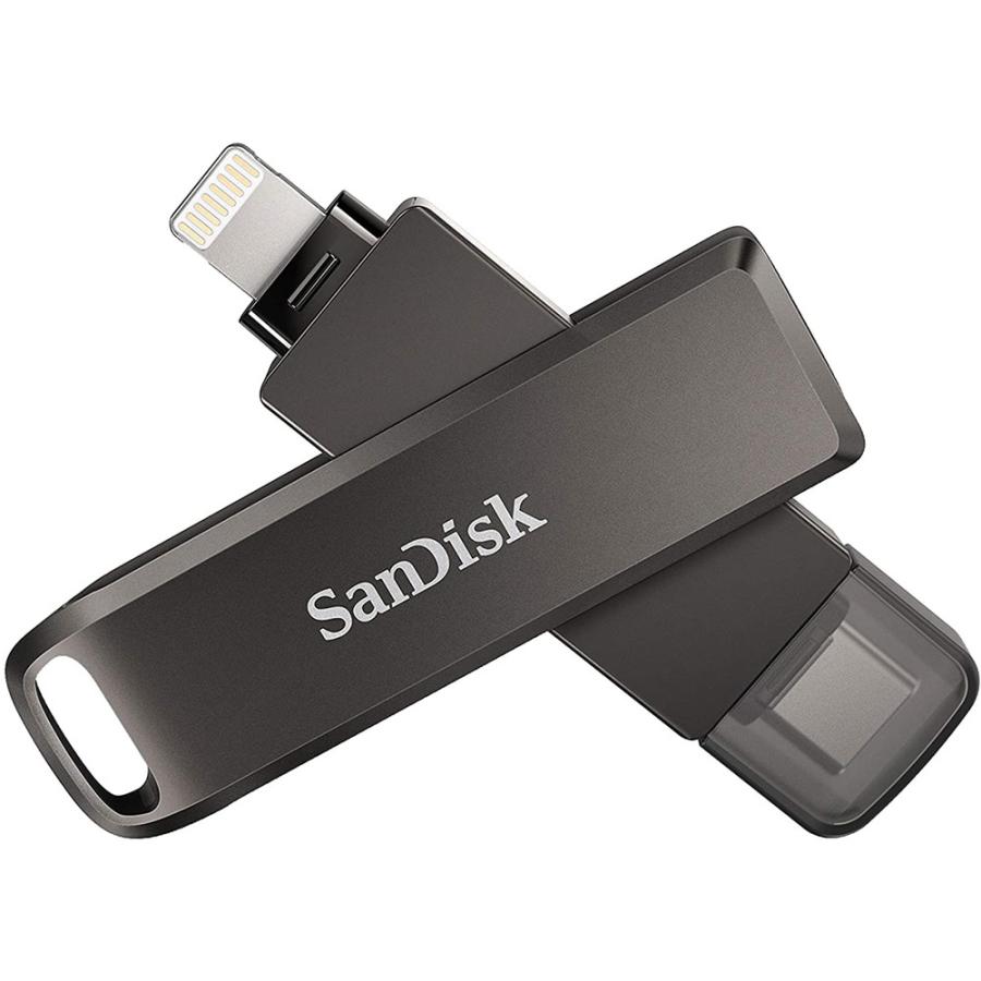 128GB USBメモリ iXpand Flash Drive Luxe SanDisk サンディスク iPhone iPad/PC用 Lightning + USB3.1-C 回転式 海外リテール SDIX70N-128G-GN6NE ◆メ｜flashmemory