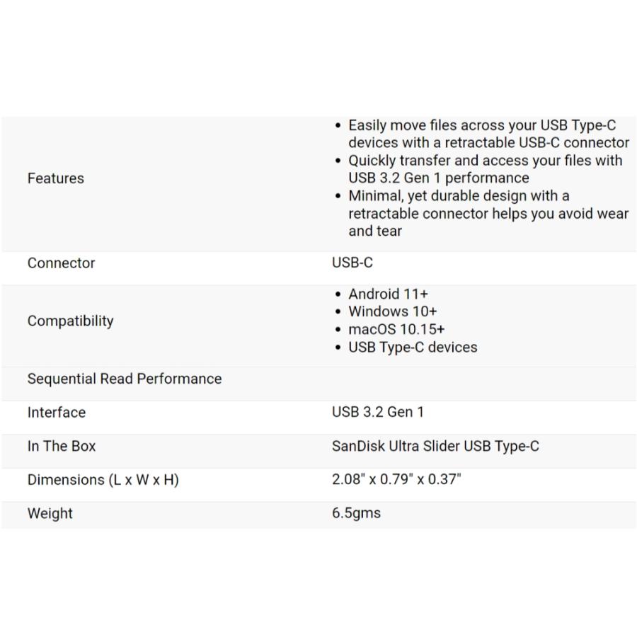 USBメモリ 64GB Type-C SanDisk サンディスク Ultra Slider 格納式コネクタ R:300MB/s USB3.2 Gen1 USB3.0 USB-C 海外リテール SDCZ480-064G-G46 ◆メ | SanDisk | 02
