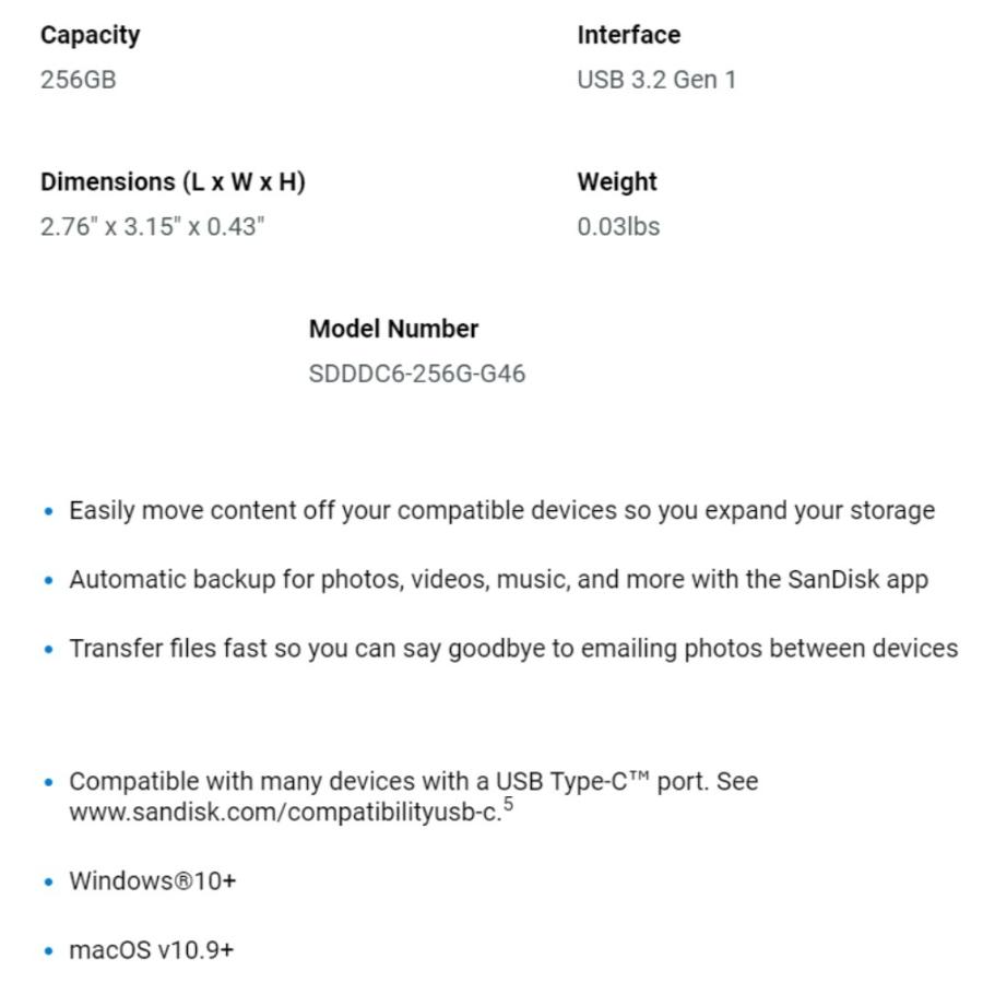 USBメモリ 256GB USB3.1 Gen1-A/Type-C 両コネクタ搭載 SanDisk Phone Drive for Android R:100MB/s 回転式 ブラック 海外リテール SDDDC6-256G-G46 ◆メ | SanDisk | 02