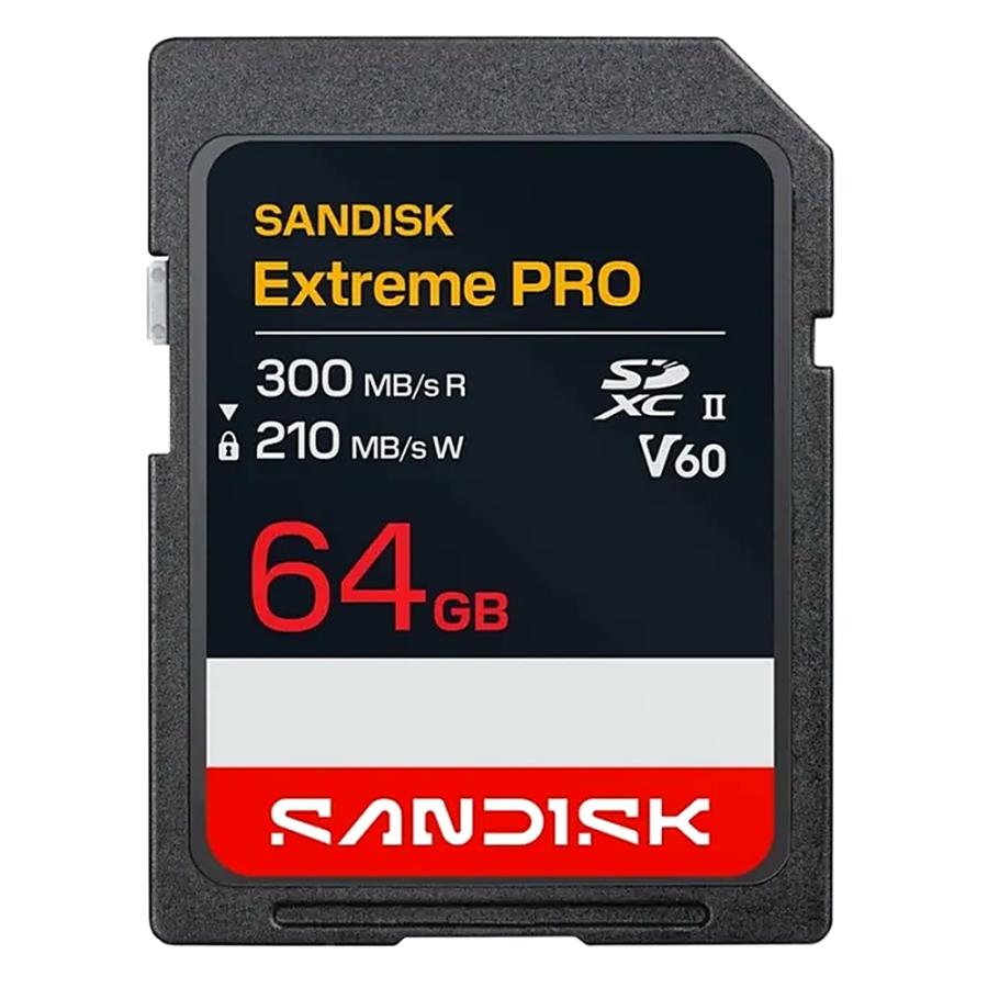 SDカード SDXC 64GB UHS-II SANDISK サンディスク Extreme PRO U3 V60 6K 4K R:300MB/s W:210MB/s 海外リテール SDSDXEM-064G-GN4IN ◆コ | Extreme PRO