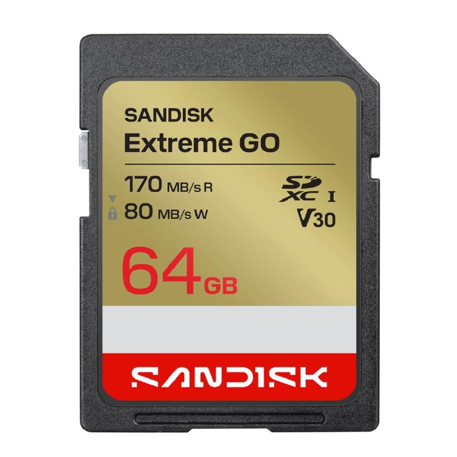 SDカード 64GB SDXC SANDISK サンディスク Extreme GO CLASS10 UHS-I U3 V30 R:170MB/s W:80MB/s 海外リテール SDSDXGN-064G-GNCIN ◆メ | SanDisk
