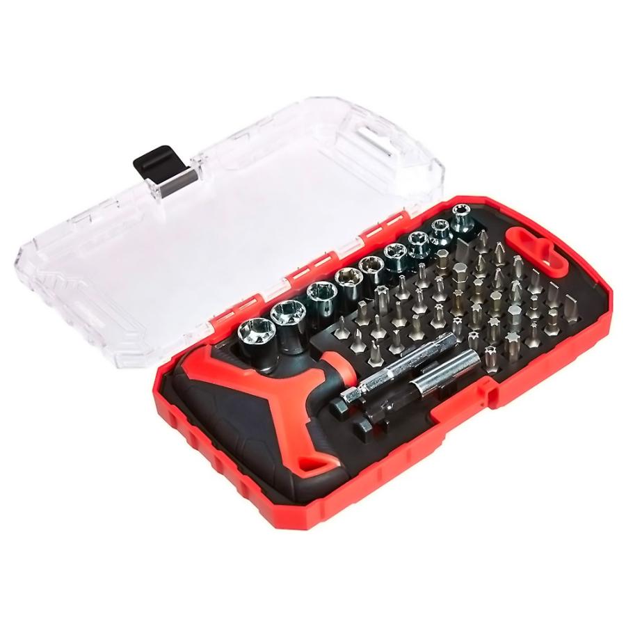 精密ドライバー ナット 特殊ビット 51点セット Amazon Basics Amazonベーシック 修理 修繕 滑り止めハンドル ポータブル 収納バッグ付 B07V3TF7GV ◆宅 | 