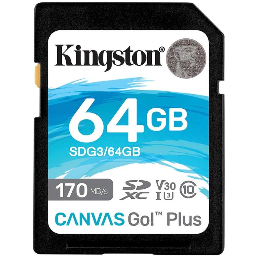 64GB SDXCカード SDカード Kingston キングストン Canvas Go Plus UHS-I U3 V30 4K R:170MB/s W:70MB/s 海外リテール SDG3/64GB ◆メ｜flashmemory