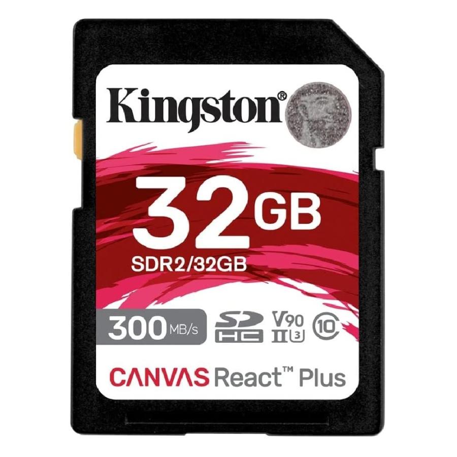 32GB SDHCカード UHS-II SDカード Kingston キングストン Canvas React Plus U3 V90 R:300MB/s W:260MB/s 海外リテール SDR2/32GB ◆メ | Kingston