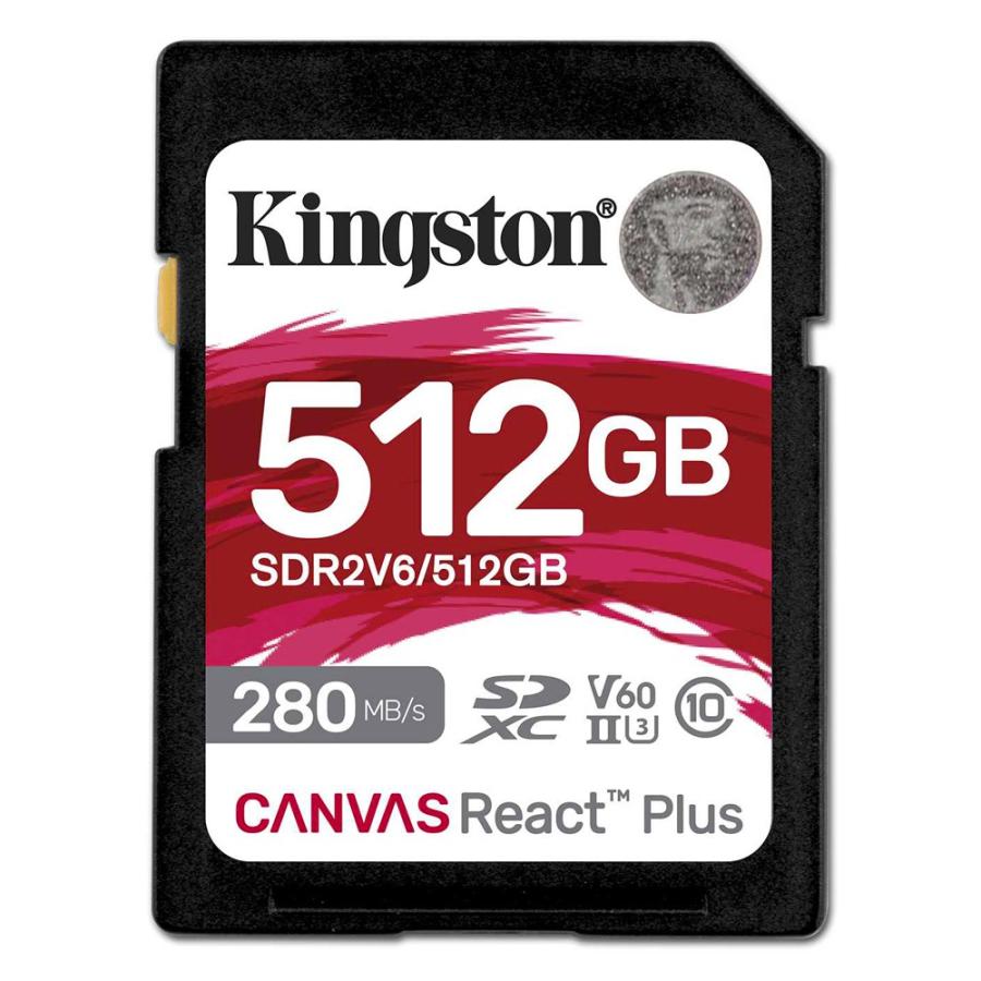 SDカード 512GB UHS-II SDXC Kingston キングストン Canvas React Plus Class10 UHS-II U3 V60 4K R:280MB/s W:150MB/s 海外リテール SDR2V6/512GB ◆コ | Canvas React