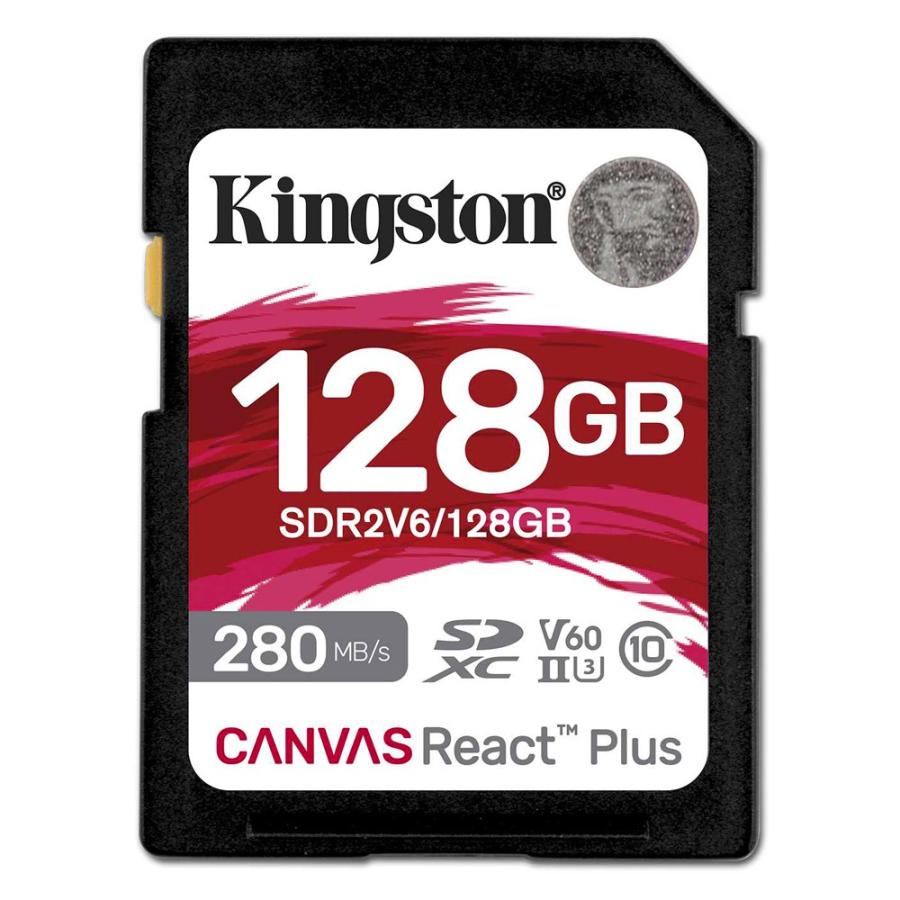 SDカード 128GB UHS-II SDXC Kingston キングストン Canvas React Plus Class10 UHS-II U3 V60 4K R:280MB/s W:100MB/s 海外リテール SDR2V6/128GB ◆メ | Canvas React