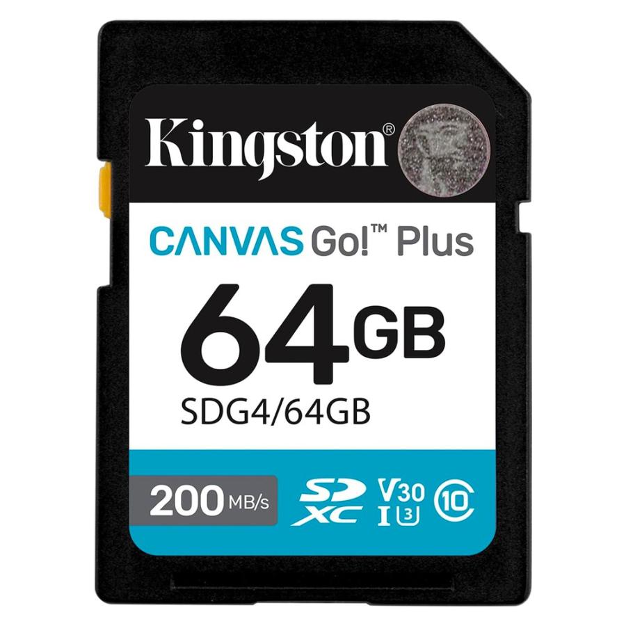 SDカード 64GB SDXC Kingston キングストン Canvas Go Plus Class10 UHS-I U3 V30 4K R:200MB/s W:100MB/s 海外リテール SDG4/64GB ◆メ | Kingston
