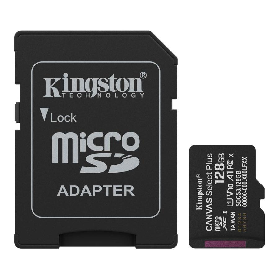 microSDXC 128GB R:150MB/s Kingston キングストン Canvas Select Plus Class10 UHS-1 U1 V10 A1 SDアダプタ付 海外リテール SDCS3/128GB ◆メ | Canvas Select Plus