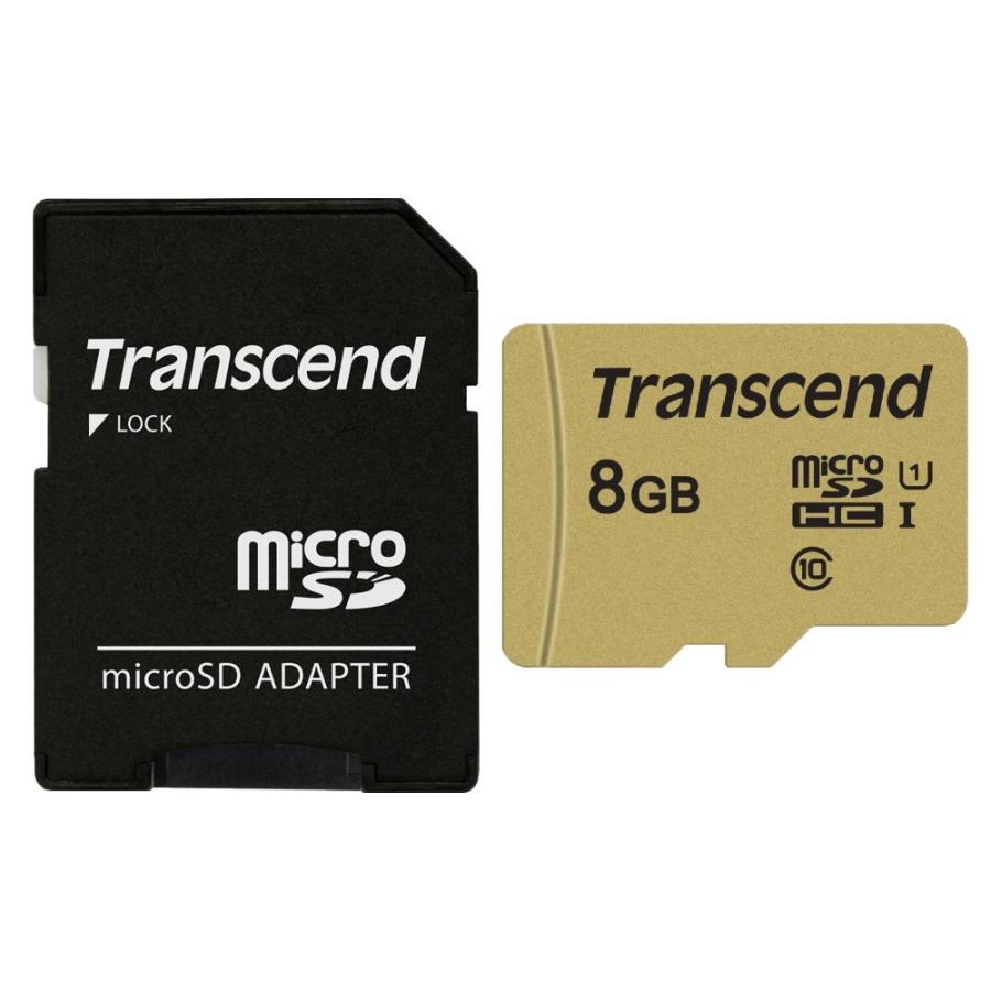 8GB 高耐久 microSDHCカード マイクロSD Transcend トランセンド 高信頼 MLC NANDフラッシュ搭載 Class10 UHS -I R:95MB s W:25MB TS8GUSD500S メ 保証