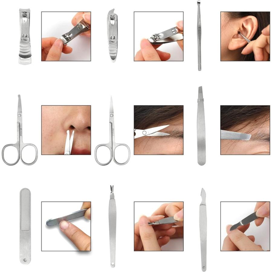 爪切りセット 9点セット マニュキュア ペディキュア用 Amazonベーシック 自宅用 旅行用 ステンレス鋼 収納ケース付 シルバー仕上げ ピンク B08KTR26DR ◆宅 |  | 03