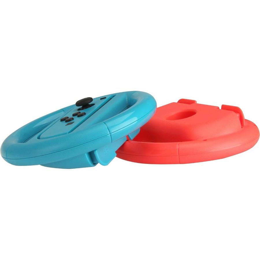 Switch用ステアリングホイール 赤青2色セット Amazonベーシック マリオカート ドライブゲーム スイッチ Joy-Con対応 2本入(レッド/ブルー) B071J4RGZB ◆宅 |  | 01