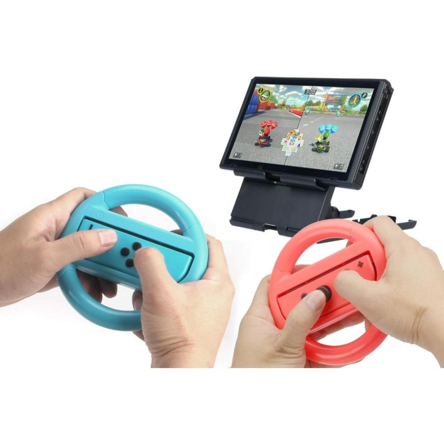Switch用ステアリングホイール 赤青2色セット Amazonベーシック マリオカート ドライブゲーム スイッチ Joy-Con対応 2本入(レッド/ブルー) B071J4RGZB ◆宅 |  | 03