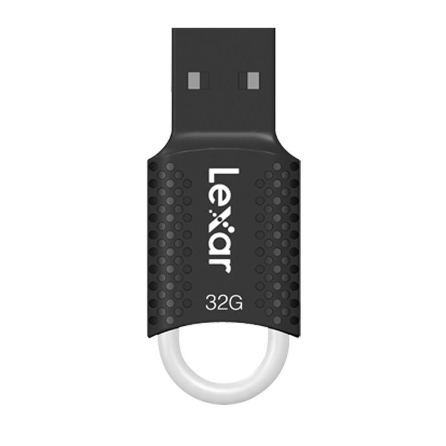 史上最も激安 32GB USBメモリ USB2.0 Lexar レキサー JumpDrive V40 キャップレス キーループ付 ブラック  海外リテール LJDV40-32GABVNA メ