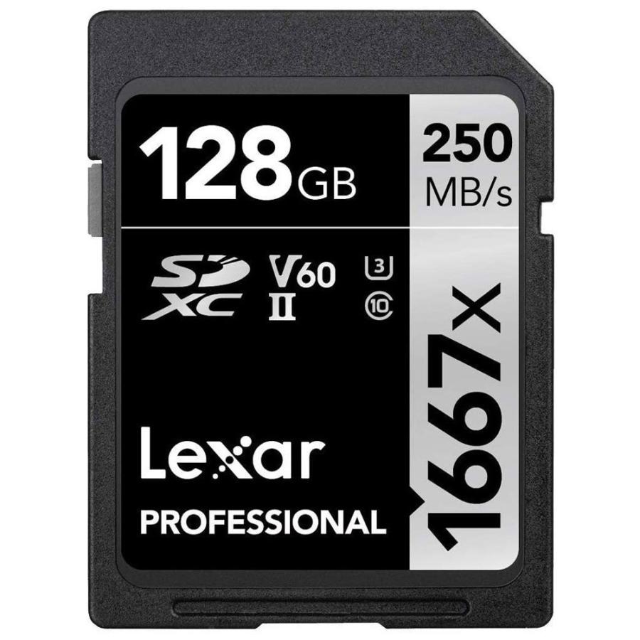 SDカード 128GB UHS-II SDXC Lexar レキサー Professional 1667x Class10 UHS-II U3 V60 R:250MB/s W:120MB/s 海外リテール LSD128CRBCN1667 ◆メ | Lexar