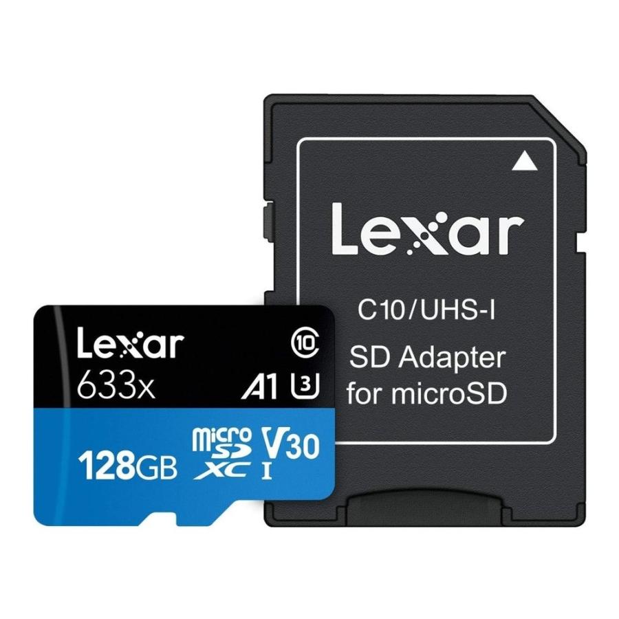 マイクロSDカード 128GB microSDXC Lexar レキサー 633x Class10 UHS-1 U3 V30 A1 R:100MB/s W:45MB/s SDアダプタ付 海外リテール LSDMI128BB633A ◆メ | Lexar