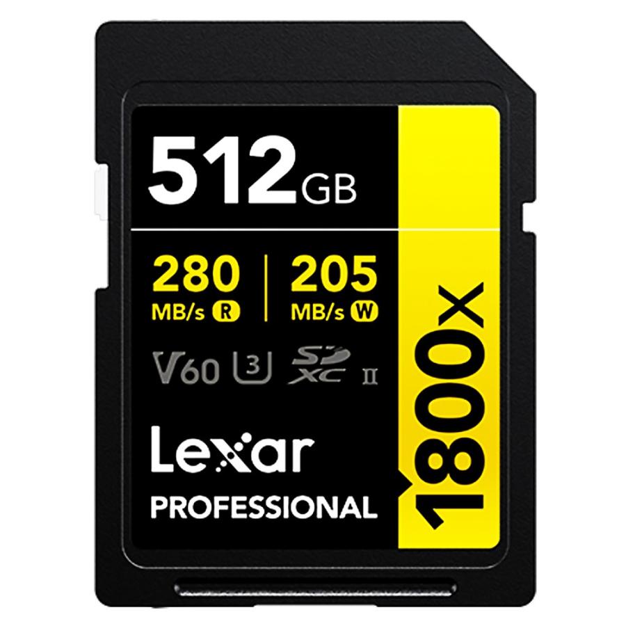 SDカード 512GB UHS-II SDXC Lexar レキサー Professional GOLD 1800x Class10 UHS-II U3 V60 R:280MB/s W:205MB/s 海外リテール LSD1800512G-BNNNG ◆宅 | Lexar