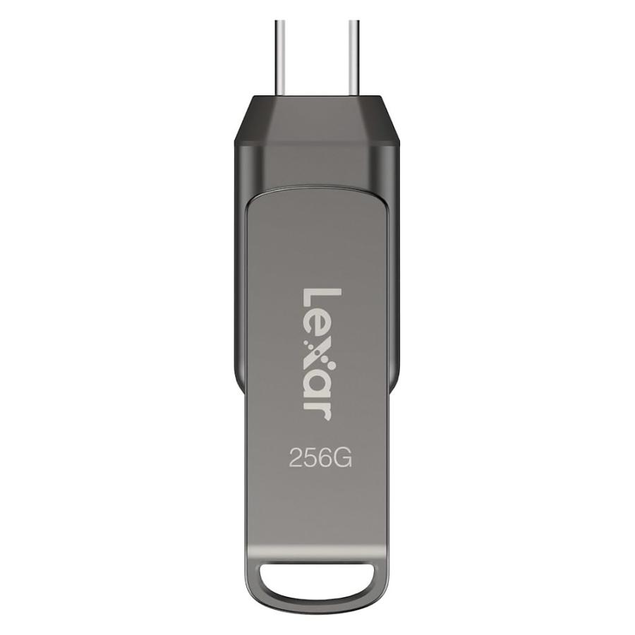 USBメモリ 256GB USB3.2 Gen1-A/Type-C 両コネクタ搭載 Lexar レキサー JumpDrive Dual D400 2in1 R:130MB/s 回転式 海外リテール LJDD400256G-BNQNG ◆メ | Lexar