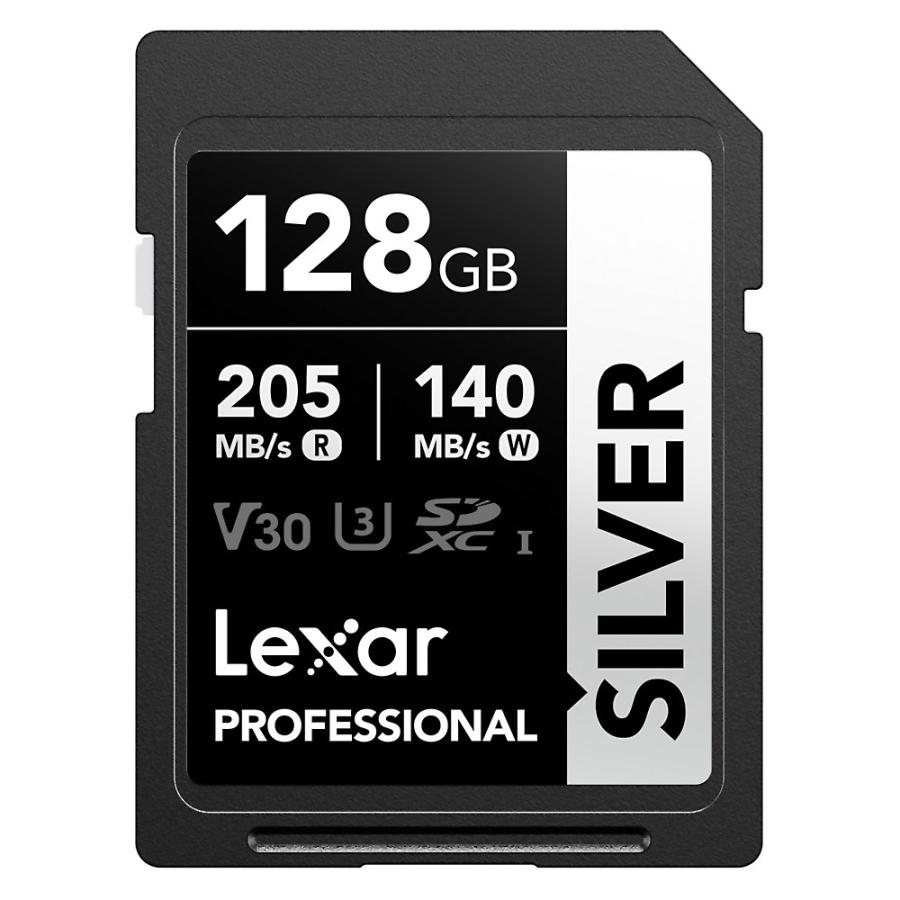 SDカード 128GB SDXC Lexar レキサー Professional SILVER Class10 UHS-I U3 V30 R:205MB/s W:140MB/s 海外リテール LSDSILV128G-BNNNG ◆メ | Lexar