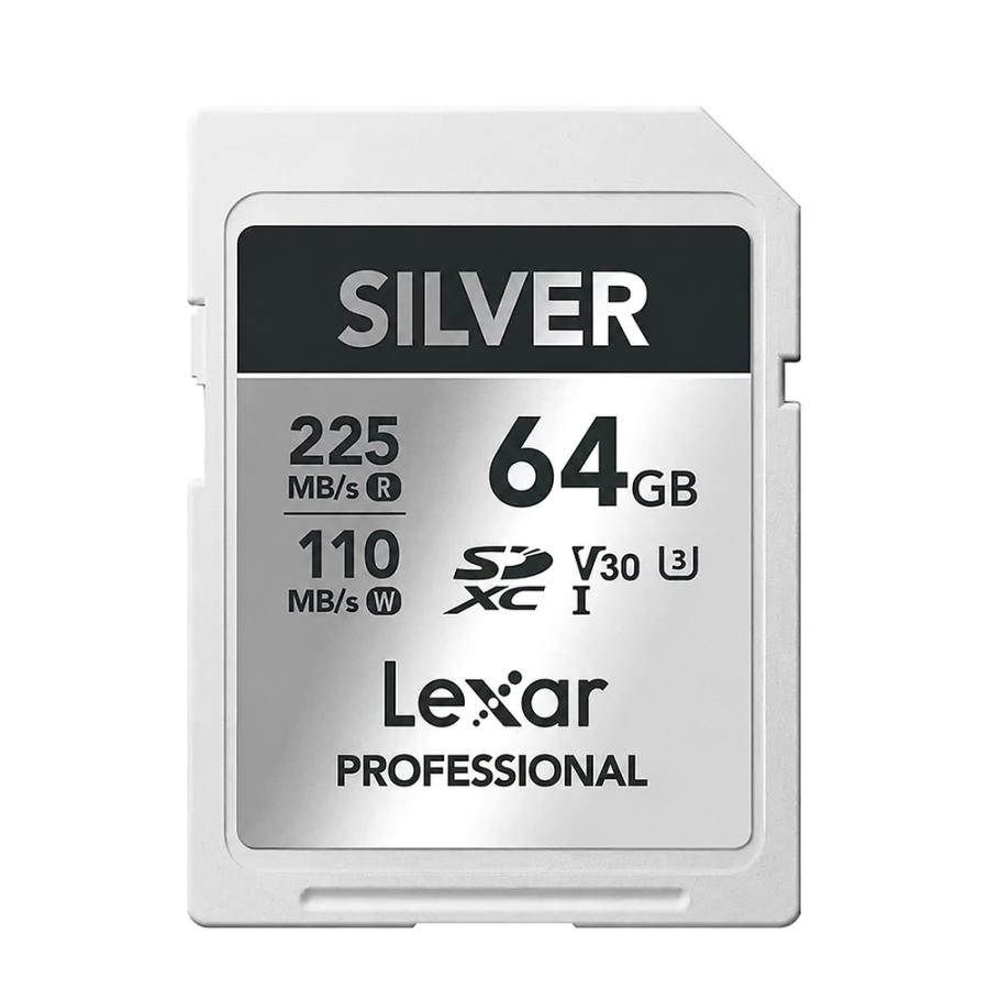 SDカード 64GB SDXC Lexar レキサー Professional SILVER Class10 UHS-I U3 V30 R:225MB/s W:110MB/s 海外リテール LSDSILV064G-RNNNC ◆メ | Lexar
