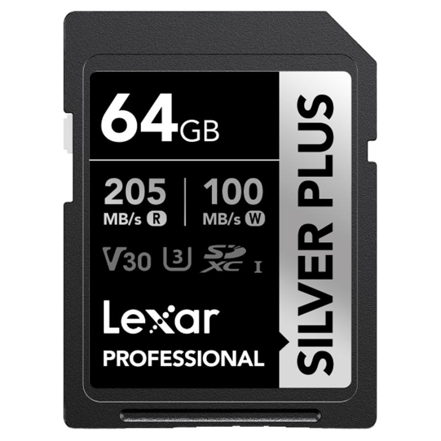 SDカード 64GB SDXC Lexar レキサー Professional SILVER PLUS Class10 UHS-I U3 V30 R:205MB/s W:100MB/s 海外リテール LSDSIPL064G-BNNNG ◆メ | Lexar