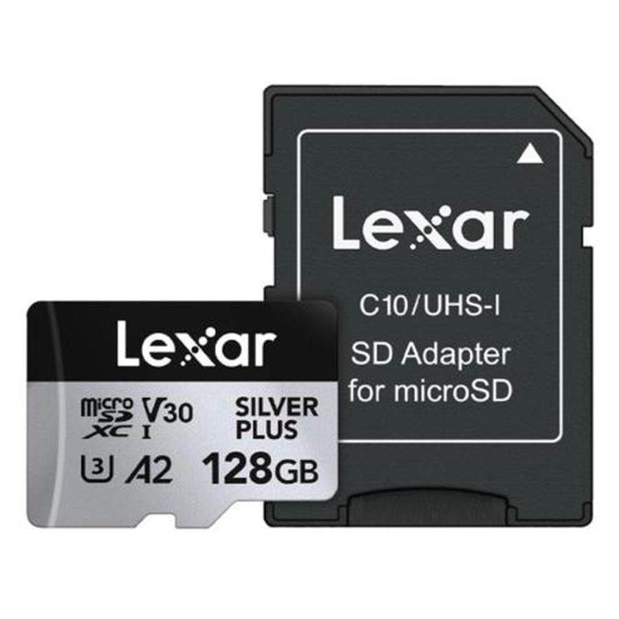 マイクロSDカード 128GB microSDXC Lexar Professional SILVER PLUS Class10 UHS-1 U3 V30 A2 R:205MB/s W:150MB/s 海外リテール LMSSIPL128G-BNANC ◆メ | Lexar