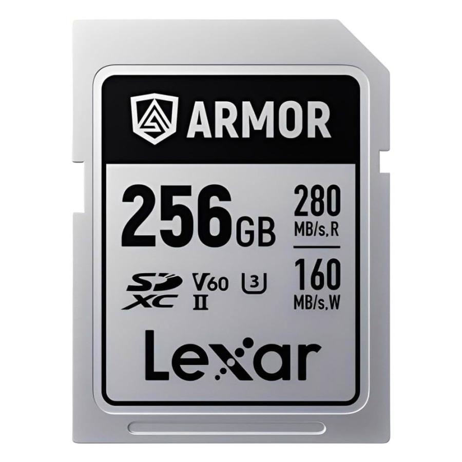 SDカード 256GB 金属製 ARMOR SILVER PRO SDXC UHS-II Lexar レキサー UHS-II U3 V60 R:280MB/s W:160MB/s 防塵 防水 海外リテール LSDAMSP256G-RNNNC ◆コ | Lexar