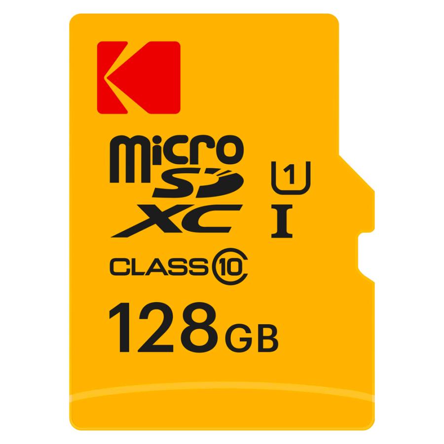 microSDXC 128GB KODAK コダック PREMIUM PERFORMANCE CLASS10 UHS-I U1 V10 A1 R:90MB/s W:25MB/s SDアダプタ付 海外リテール EKMSDM128GXC10K ◆メ | Kodak