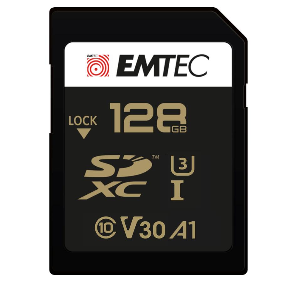 SDカード 128GB SDXC EMTEC SpeedIN Pro CLASS10 UHS-I U3 V30 4K R:100MB/s W:50MB/s 海外リテール ECMSD128GXC10SP ◆メ | 
