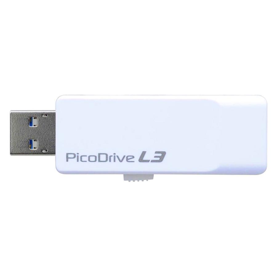 USBメモリ 32GB USB3.0 (USB3.2 Gen1) グリーンハウス ピコドライブL3 スライド式 パスワードロック機能 小型・軽量 ホワイト GH-UF3LA32G-WH ◆メ | GREEN HOUSE（パソコン）