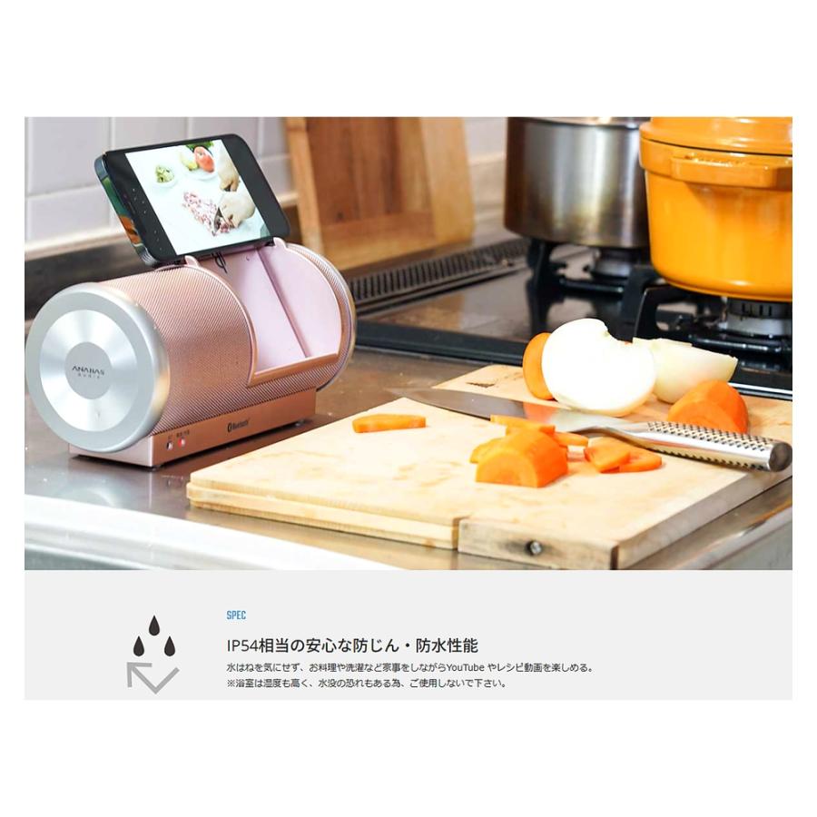 Bluetoothスピーカー ABS-215 防水 スマホワイヤレス充電 ANABAS 太知 スマホQi充電 大出力3.5W 防水性能IP54 充電式 ファントムブルー ABS-215(FB) ◆宅 | ANABAS | 02