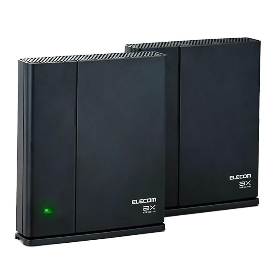 無線LANルーター Wi-Fi6 親機+中継器セット ELECOM エレコム Wi-Fi 6(11ax) 1201+574Mbps IPv6(IPoE) EasyMesh スターターキット ブラック WMC-2LX2-B ◆宅 | ELECOM
