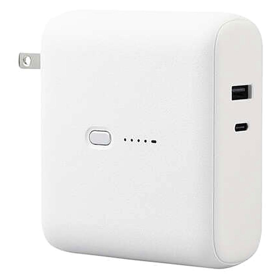 AC充電器一体モバイルバッテリー 10000mAh ELECOM エレコム 急速充電 PD20W Type-C×1+A×1 ホワイトフェイス DE-AC07-10000WF ◆コ | ELECOM