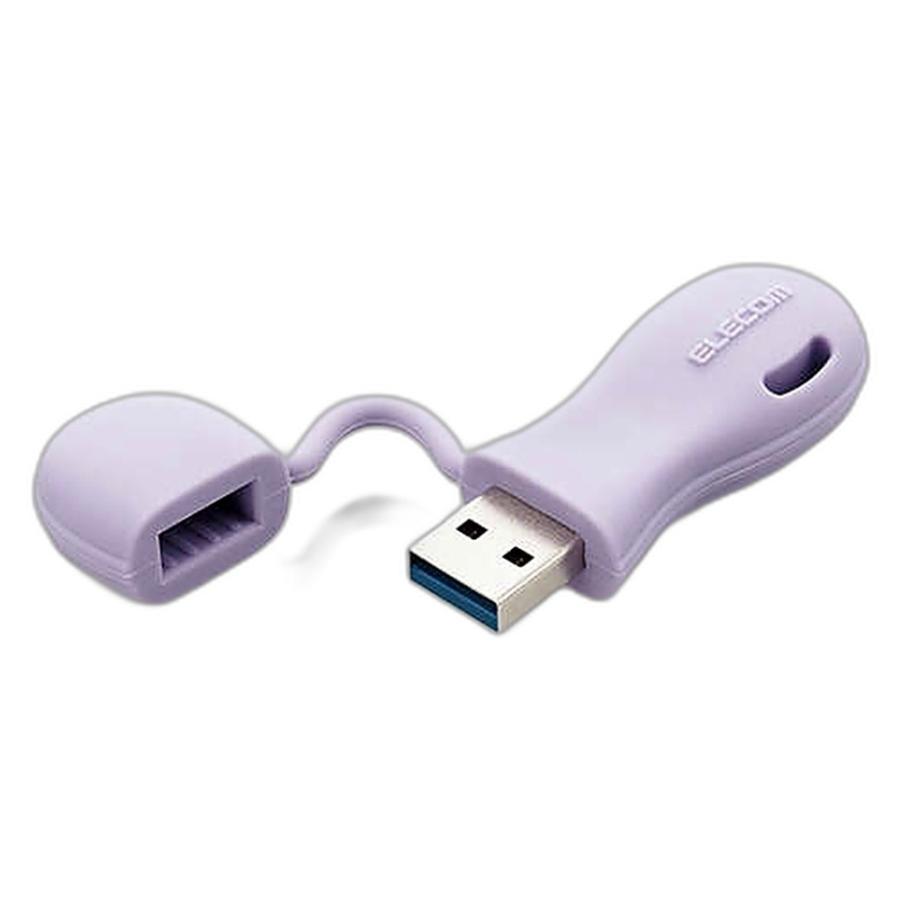 USBメモリ 32GB 子ども向け USB3.2 Gen1 USB3.0 ELECOM エレコム 抜き差ししやすい 一体型キャップ シリコン素材 パープル MF-JRU3032GPU ◆メ | ELECOM