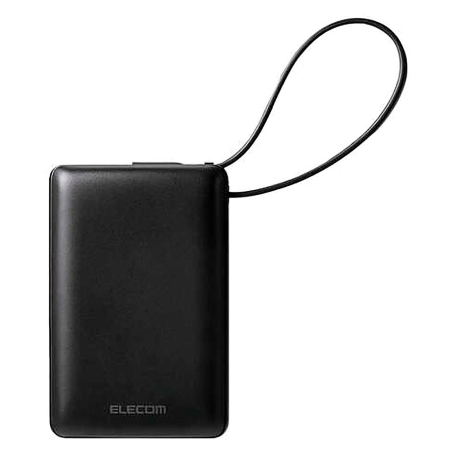 モバイルバッテリー 大容量 10000mAh 急速充電 PD対応 最大30W ELECOM エレコム USB-Cケーブル一体型 LED残量表示 機内持ち込み可 ブラック EC-C43LBK ◆コ | ELECOM