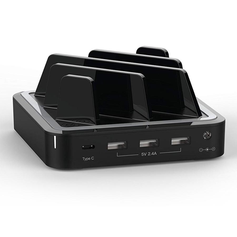 Usb充電台 4ポート スマホ タブレット4台同時充電 Sac エスエーシー Usb A 3ポート 各2 4a出力 Typec 1ポート 3a出力 Acアダプター付属 黒 S400bk 宅 風見鶏 通販 Paypayモール
