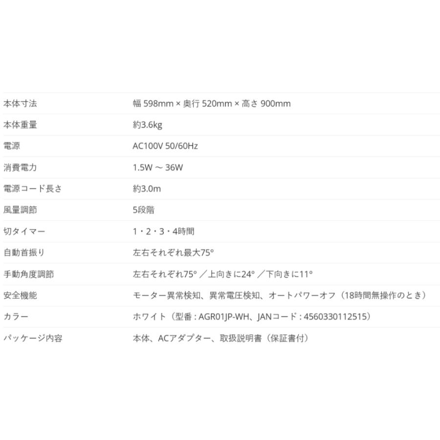 扇風機 サーキュレーター BALMUDA GreenFan Studio AGR01JP バルミューダ オールシーズンファン DC扇風機 二重構造 リモコン ホワイト AGR01JP-WH ◆宅 | BALMUDA | 03