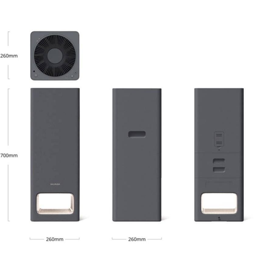 空気清浄機 BALMUDA The Pure ザ ピュア 花粉 PM2.5 タバコ 消臭 脱臭 黄砂 タワー型 HEPAフィルター 36畳 ペット おしゃれ ダークグレー A01A-GR ◆宅 | BALMUDA | 01