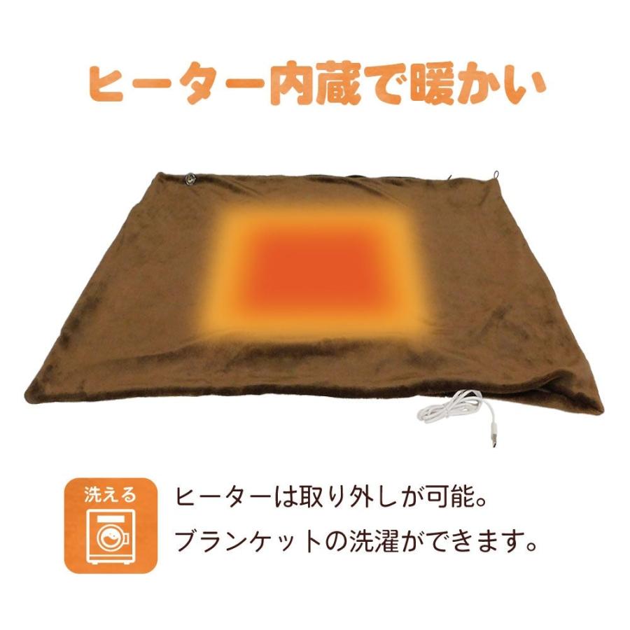 暖かブランケット ひざ掛け 足元ウォーマー USB電源 ブロードウォッチ 冷え性対策 サイズ410×580mm ヒーター コーラルフリース ブラウン ENE-HEAT-BLK-B ◆宅 |  | 02
