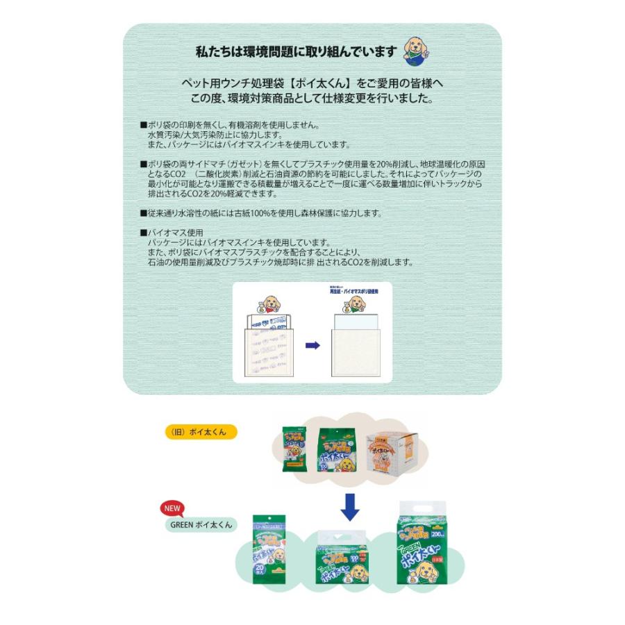 ペット用ウンチ処理袋 GREEN ポイ太くん 20枚入 ペット うんち袋 マナー袋 PHOENIX EINZEL フェニックス・アインツェル 散歩 取りやすい T-1G ◆メ |  | 02