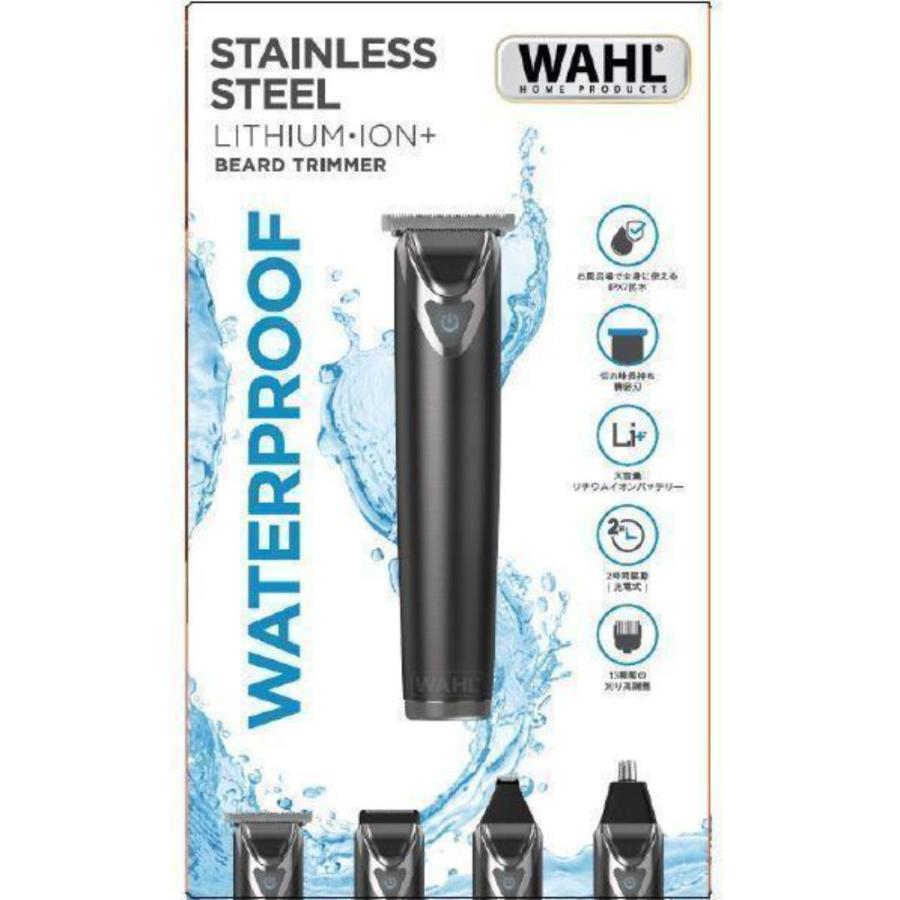 ステンレスマルチグルーミングトリマー 電気シェーバー 家庭用 人用 WAHL 充電式 防水仕様 10段階アタッチメントコーム 3種類のヘッド チタン WT6402 ◆宅 | WAHL | 03