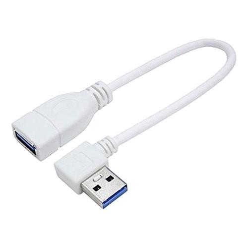 USB3.0延長ケーブル 20cm 左L型 TFTEC 変換名人 USB3.0ケーブル A(メス)→(オス) ホワイト USB3A-CA20LL ◆メ｜flashmemory